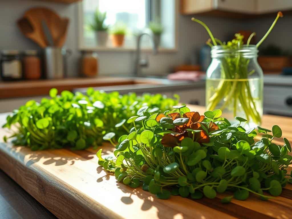 Ernte und kulinarische Verwendung von Microgreens