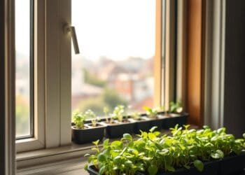 Microgreens auf der Fensterbank ziehe
