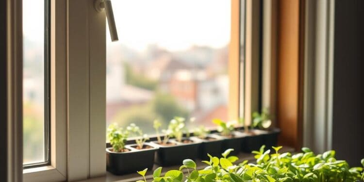 Microgreens auf der Fensterbank ziehe