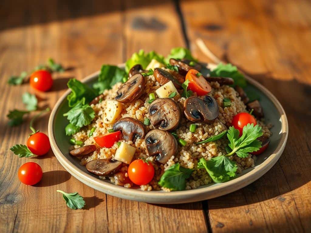 Quinoa-Salat mit Pilzen