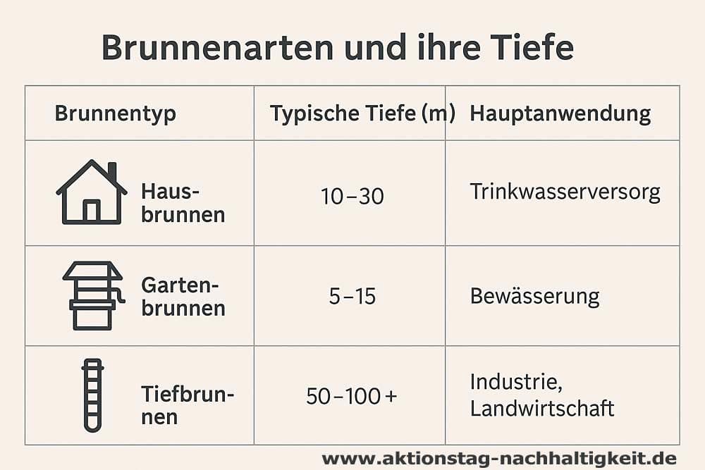 Brunnenart und ihre Tiefe Brunnenart und ihre Tiefe
