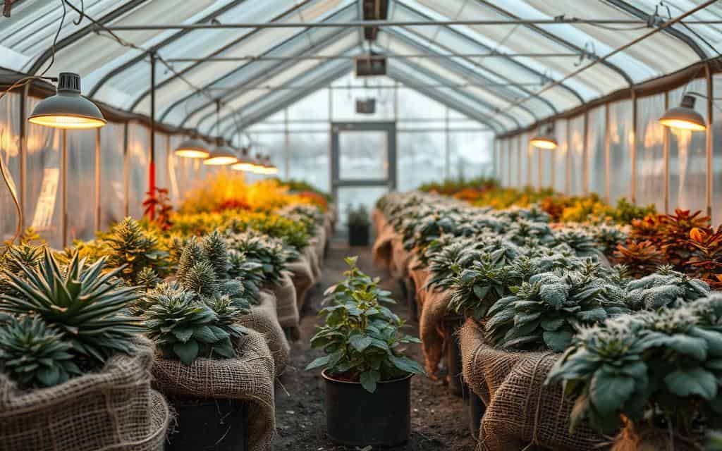 Frostschutz für Pflanzen im Gewächshaus