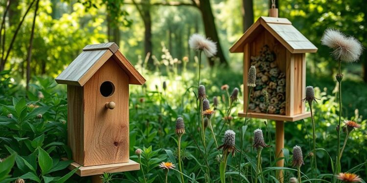 Nisthilfen für Vögel und Insekten bauen