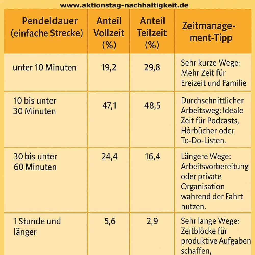 Pendelstrecke und Zeitmanagement