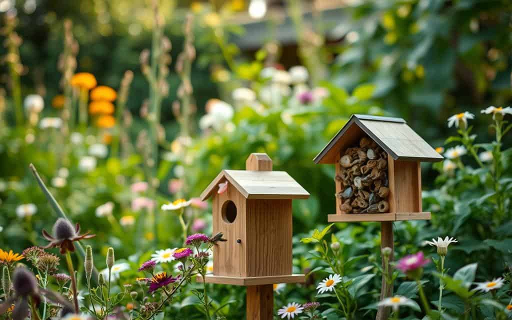 Pflege von Nisthilfen für Vögel und Insekten
