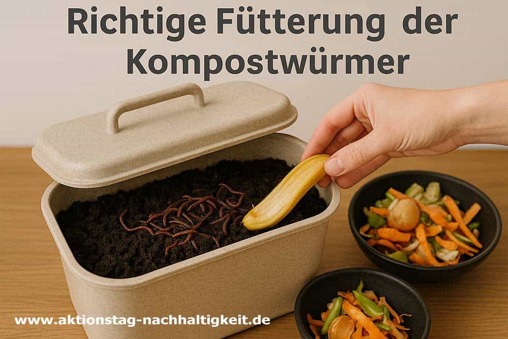 Richtige Fütterung der Kompostwürmer Richtige Fütterung der Kompostwürmer