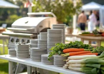 Grill-Catering planen mit Mehrweggeschirr und regionalen Zutaten