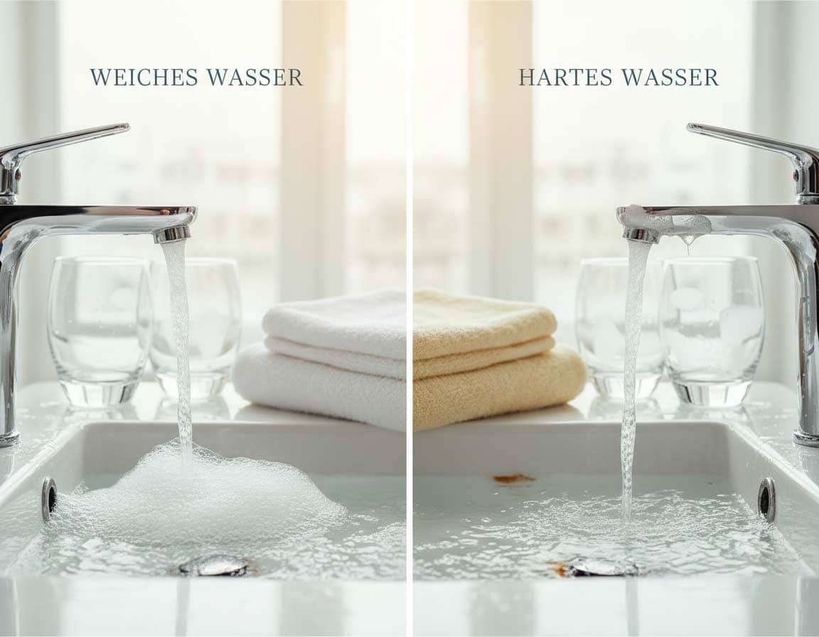 Hartes versus weiches Wasser Hartes versus weiches Wasser
