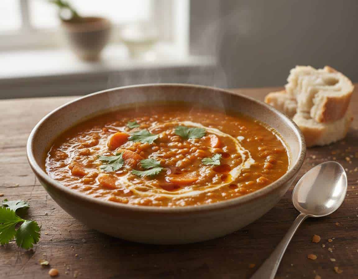 Rote Linsensuppe mit M&ouml;hren